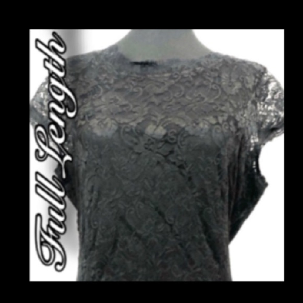 Formal Long Dress w Stretch Lace Overlay NWT